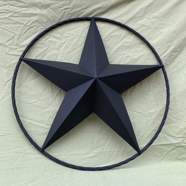RUSTIC BLACK BARN STAR METAL LONE STAR TWISTED ROPE RING WESTERN HOME DECOR HANDMADE NEW 12",16",24",32",36"-#EH10608