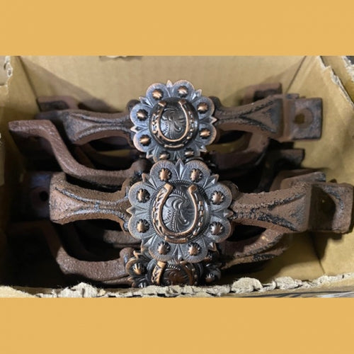 #SI_G072L HORSESHOE COPPER HANDLE CAST IRON METAL CABINET DRAWER PULL DOOR PULL GATE KITCHEN ART WESTERN HOME DECOR HANDMADE NEW
