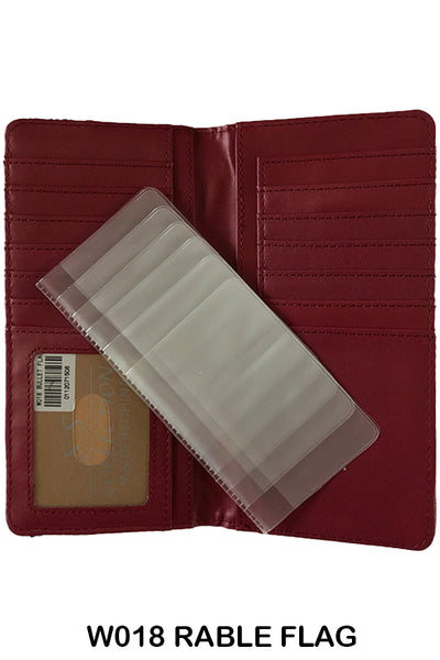 ITEM#SS_W018 RABEL FLAG WALLET CHECK BOOK LEATHER WALLET WESTERN FASHION NEW -- FREE SHIPPING
