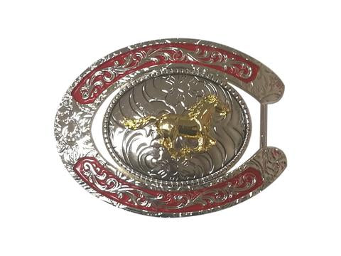 HORSE BELT BUCKLE WESTERN FASHION ART Item#6230-15-S RED_WS BRAND NEW- FREE SHIPPING