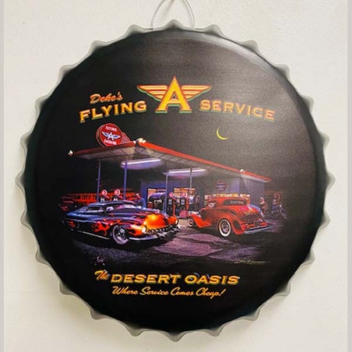 FLYING BOTTLE CAP TIN SIGN METAL ART WESTERN HOME DECOR CRAFT