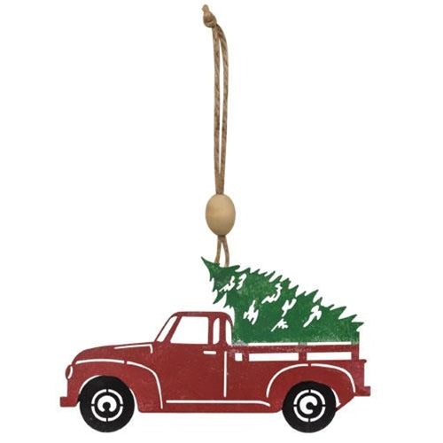 CH_G70053 CHRISTMAS TRUCK IRON ORNAMENTS WESTERN HOME DECOR BRAND NEW--FREE SHIPPING