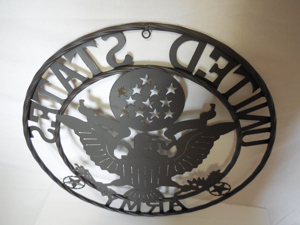 24" USA ARMY MILITARY METAL WALL ART DECOR VINTAGE RUSTIC BRONZE WESTERN HOME DECOR NEW