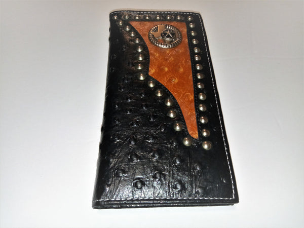 ITEM#AJ STATE OF TEXAS LONE STAR GENUINE LEATHER WALLET CHECKBOOK MENS WALLETS--FREE SHIPPING