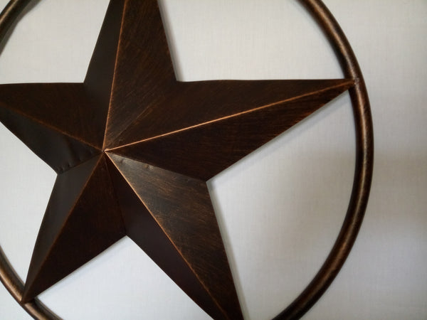 SOLID RING BRONZE BARN STAR METAL LONE STAR WESTERN HOME DECOR HANDMADE NEW 3" TO 38"-#EH10026