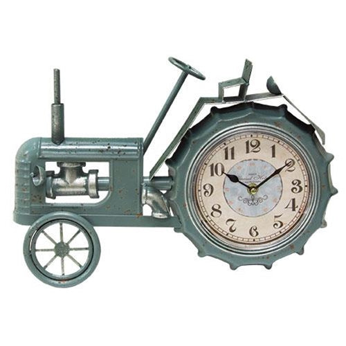 ITEM# CH_75014 16" FARMHOUSE BLUE TRACTOR CLOCK FARMHOUSE METAL ART WESTERN HOME DECOR NEW