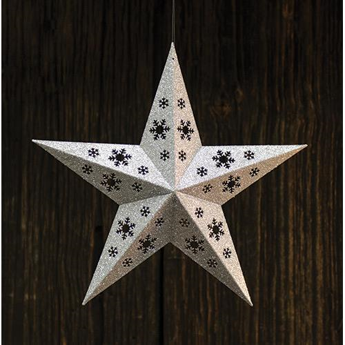 12" SNOWFLAKE METAL BARN STAR WESTERN HOME DECOR WALL ART NEW