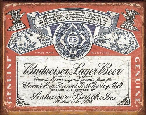 BUDWEISER TIN SIGN METAL ART WESTERN HOME DECOR CRAFT
