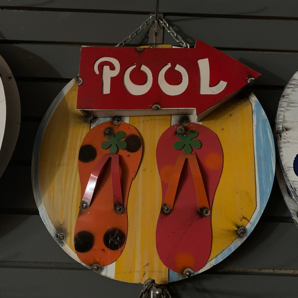 15" POOL METAL SIGN WALL DISC ART WESTERN HOME DECOR BRAND NEW