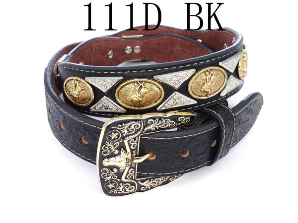 WS _ 111D BK RODEO BELT GENUINE LEATHER WESTERN BELTS FASHION NEW STYLE