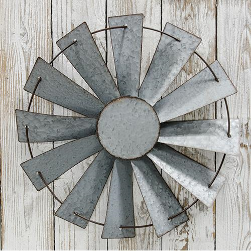 ITEM#CH_G90137 14" GALVANIZED WINDMILL FARMHOUSE WALL ART METAL WESTERN HOME DECOR NEW