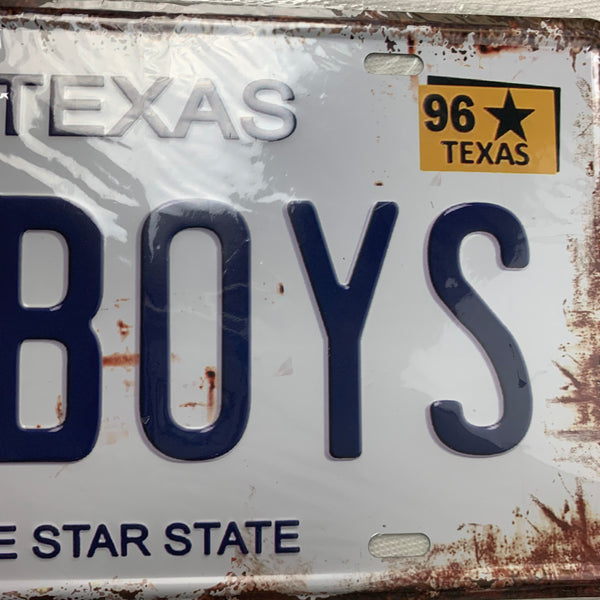 #HCZ17002 TEXAS COWBOYS LONESTAR STATE LICENSE PLATE TIN SIGN BLUE LETTERS METAL ART WESTERN HOME DECOR - FREE SHIPPING
