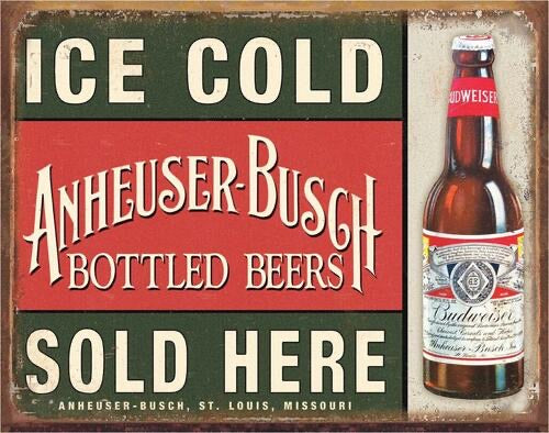 ANHEUSER BUSCH TIN SIGN METAL ART WESTERN HOME DECOR CRAFT