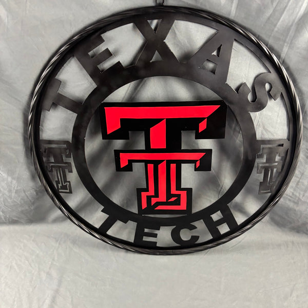 TEXAS TECH CUSTOM METAL VINTAGE SIGN WESTERN HOME DECOR HANDMADE