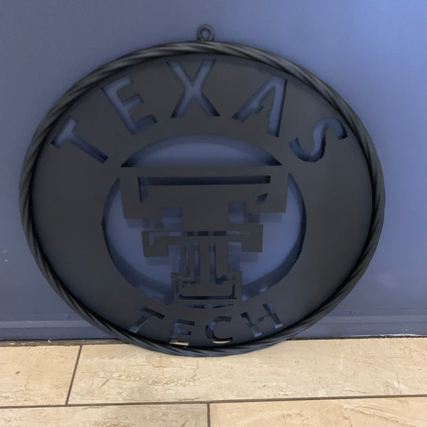 12",18",24",32",36" TEXAS TECH RUSTIC BLACK CUSTOM METAL VINTAGE CRAFT TEAM SIGN HANDMADE TO ORDER