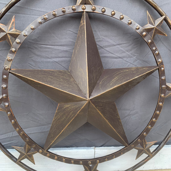 24" MULTI STAR BEADED COLIBROX BARN STAR METAL LONESTAR WESTERN HOME DECOR HANDMADE RUSTIC DARK BRONZE NEW