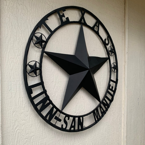 LINN SAN MANUEL STYLE YOUR CUSTOM NAME STAR METAL BARN LONE STAR 3d TWISTED ROPE RING WESTERN HOME DECOR HANDMADE NEW