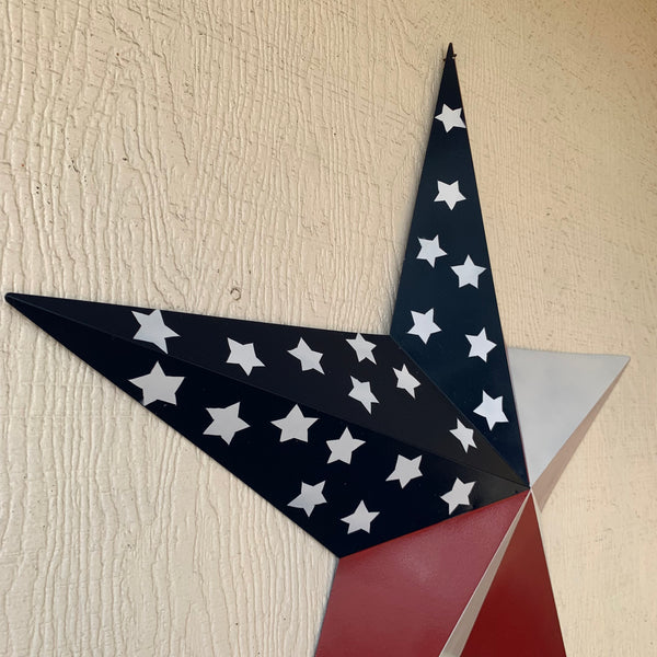 USA FLAG STAR STYLE# 5 RED WHITE & BLUE AMERICANA METAL BARN STAR WALL ART HANDMADE TO ORDER NEW