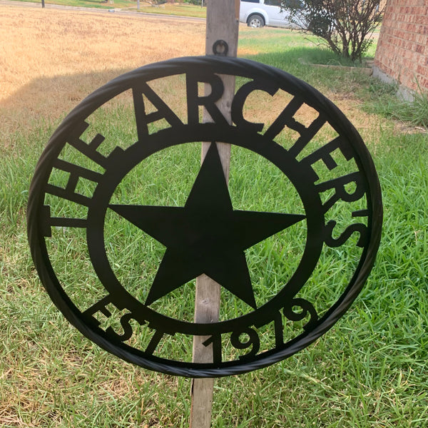 ARCHER STYLE YOUR CUSTOM NAME LASERCUT METAL SIGN WESTERN HOME DECOR HANDMADE ART