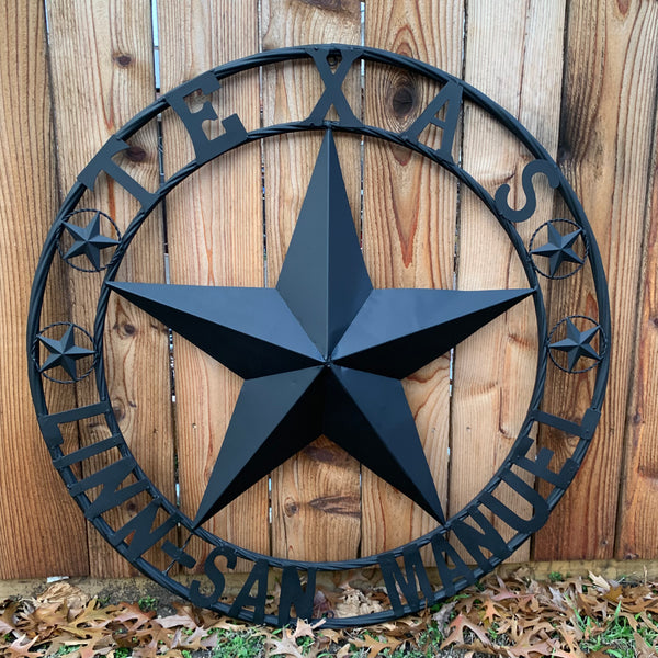 LINN SAN MANUEL STYLE YOUR CUSTOM NAME STAR METAL BARN LONE STAR 3d TWISTED ROPE RING WESTERN HOME DECOR HANDMADE NEW