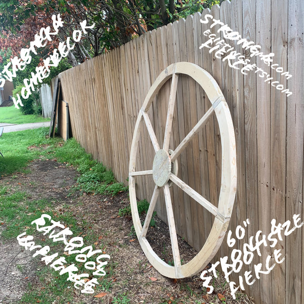 40",60" WAGON WHEEL NATURAL STAIN BARN WOOD WESTERN HOME DECOR RUSTIC HANDMADE NEW