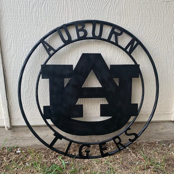 12", 18", 24", 32" AUBURN TIGERS BLACK METAL SIGN VINTAGE TEAM CUSTOM ART