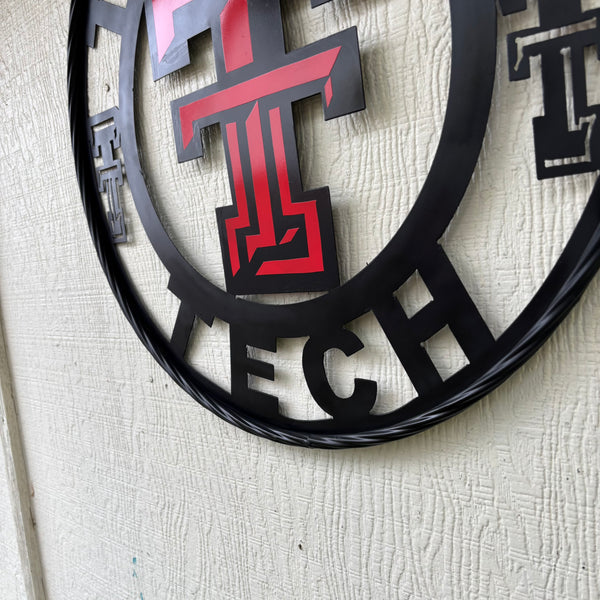 TEXAS TECH CUSTOM METAL VINTAGE SIGN WESTERN HOME DECOR HANDMADE