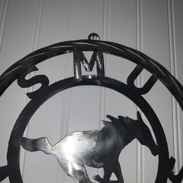 12",18",24",32",36" SMU MUSTANGS RAW METAL CUSTOM VINTAGE CRAFT WALL ART TEAM SIGN HANDMADE