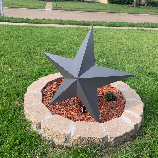 GUN METAL GREY STAR BARN STAR NO RING DAVID STAR 5 POINT WESTERN HOME DECOR HAND PAINTED