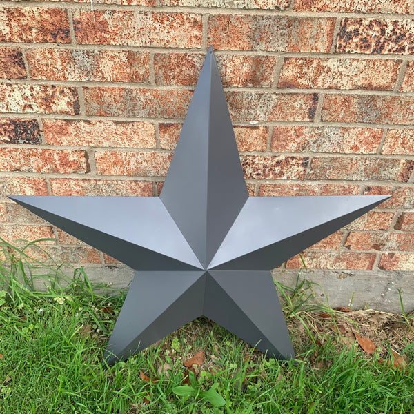 GUN METAL GREY STAR BARN STAR NO RING DAVID STAR 5 POINT WESTERN HOME DECOR HAND PAINTED
