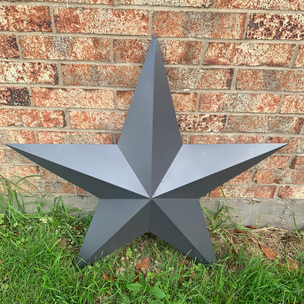 GUN METAL GREY STAR BARN STAR NO RING DAVID STAR 5 POINT WESTERN HOME DECOR HAND PAINTED