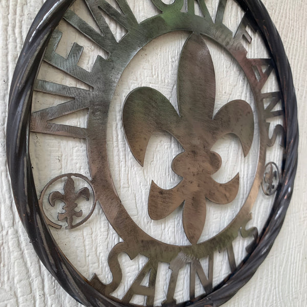 12", 18", 24 NEW ORLEANS SAINTS CUSTOM RAW METAL CRAFT SIGN WALL ART WESTERN HOME DECOR LASERCUT ART