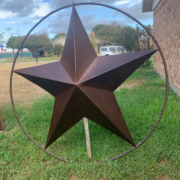 LONE STAR 60" BARN STAR METAL RUSTIC  BRONZE VINTAGE COPPER WALL ART WESTERN HOME DECOR HANDMADE NEW EH10524