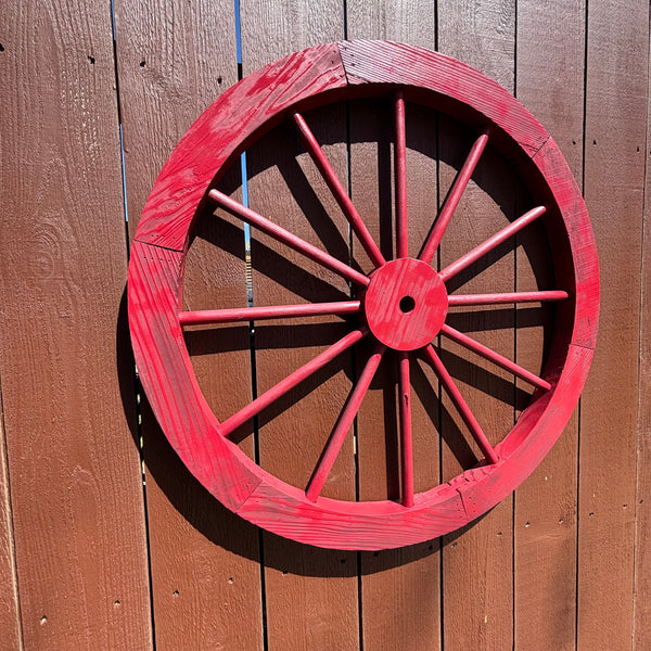 RED WAGON WHEEL BARN WOOD WESTERN HOME DECOR RUSTIC NEW 16",24",30",36",40"
