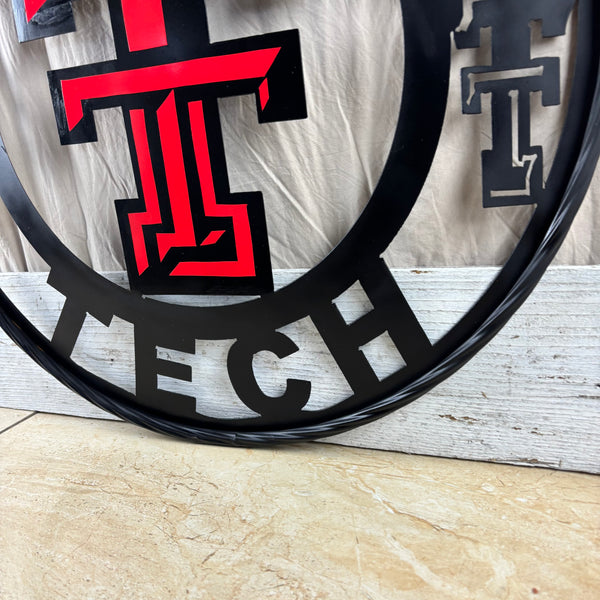 TEXAS TECH CUSTOM METAL VINTAGE SIGN WESTERN HOME DECOR HANDMADE
