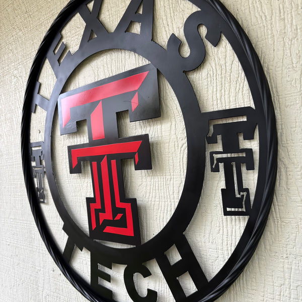 TEXAS TECH CUSTOM METAL VINTAGE SIGN WESTERN HOME DECOR HANDMADE
