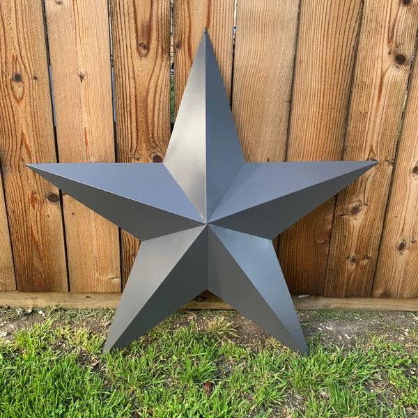 GUN METAL GREY STAR BARN STAR NO RING DAVID STAR 5 POINT WESTERN HOME DECOR HAND PAINTED