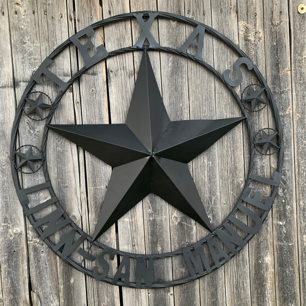 LINN SAN MANUEL STYLE YOUR CUSTOM NAME STAR METAL BARN LONE STAR 3d TWISTED ROPE RING WESTERN HOME DECOR HANDMADE NEW