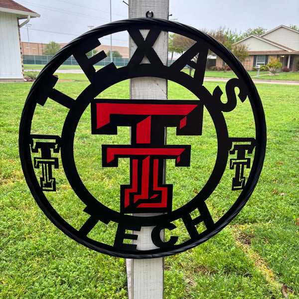 TEXAS TECH CUSTOM METAL VINTAGE SIGN WESTERN HOME DECOR HANDMADE