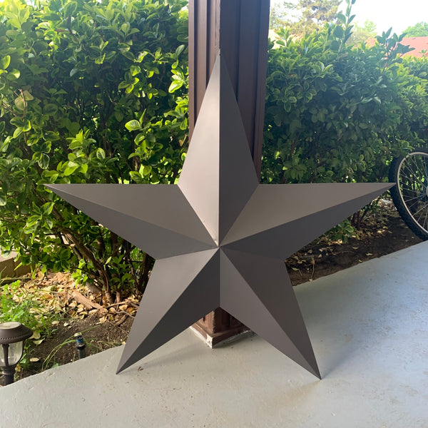 GUN METAL GREY STAR BARN STAR NO RING DAVID STAR 5 POINT WESTERN HOME DECOR HAND PAINTED