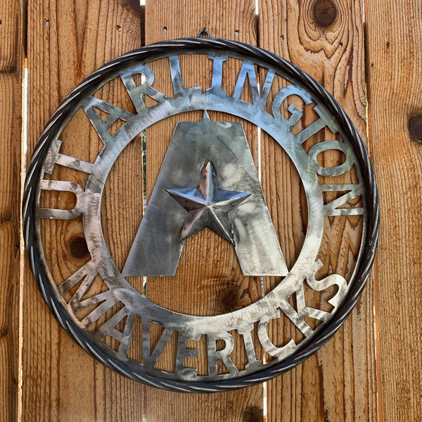 UTA ARLINGTON CUSTOM RAW METAL VINTAGE CRAFT TEAM SIGN WETSERN HOME DECOR HANDMADE