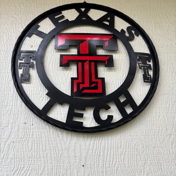 TEXAS TECH CUSTOM METAL VINTAGE SIGN WESTERN HOME DECOR HANDMADE