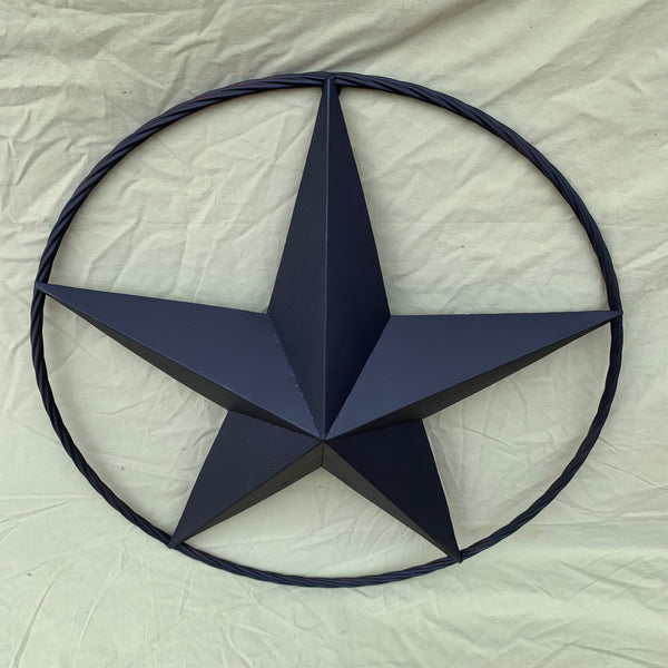 RUSTIC BLACK BARN STAR METAL LONE STAR 3d TWISTED ROPE RING WESTERN HOME DECOR HANDMADE NEW 12",16",24",32",36"-#EH10608