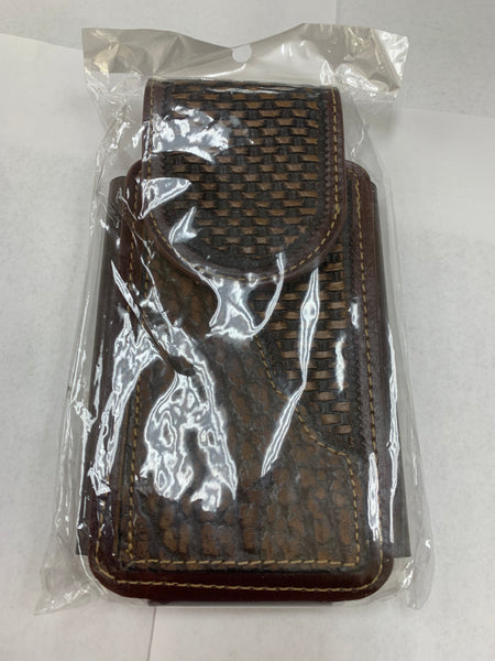 #EH11713 LEATHER 7" PHONE POUCH SIMPLE STYLE EXTRA LARGE BELT LOOP CELL PHONE CASE UNIVERSAL OVERSIZE WESTERN LEATHER ART HANDMADE NEW