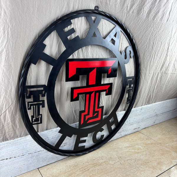 TEXAS TECH CUSTOM METAL VINTAGE SIGN WESTERN HOME DECOR HANDMADE