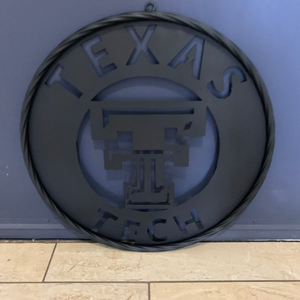12",18",24",32",36" TEXAS TECH RUSTIC BLACK CUSTOM METAL VINTAGE CRAFT TEAM SIGN HANDMADE TO ORDER