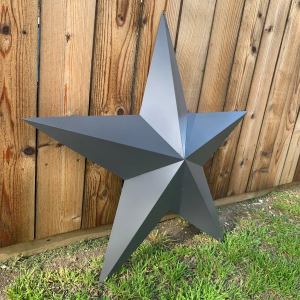 GUN METAL GREY STAR BARN STAR NO RING DAVID STAR 5 POINT WESTERN HOME DECOR HAND PAINTED