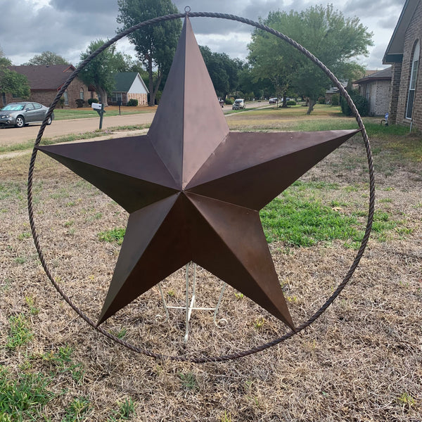LONE STAR 60" BARN STAR METAL RUSTIC  BRONZE VINTAGE COPPER WALL ART WESTERN HOME DECOR HANDMADE NEW EH10524