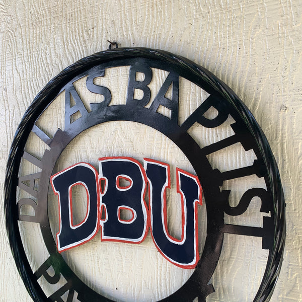 DBU DALLAS BAPTIST PATRIOTS CUSTOM METAL VINTAGE CRAFT TEAM SIGN WESTERN HOME DECOR HANDMADE