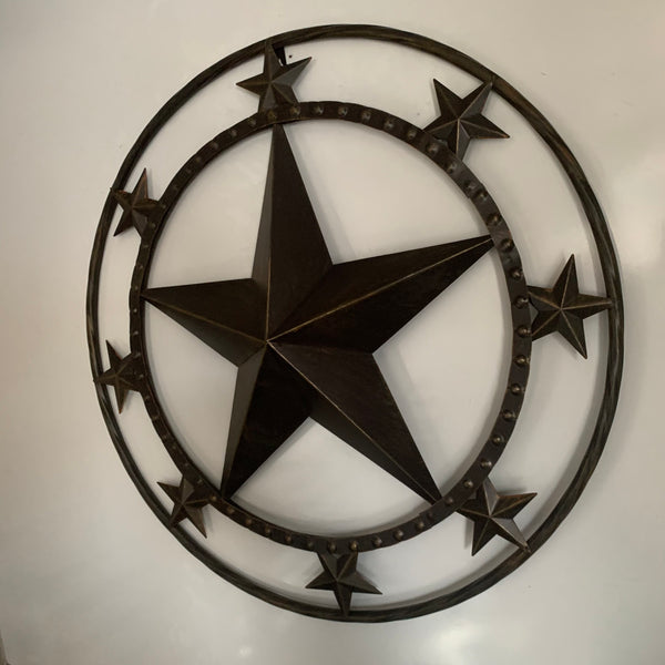 24" MULTI STAR BEADED COLIBROX BARN STAR METAL LONESTAR WESTERN HOME DECOR HANDMADE RUSTIC DARK BRONZE NEW